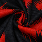 25/26 Flamengo Red Black Inkjet Training Short Suit #D2542
