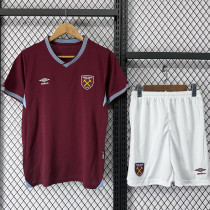 25/26  West Ham Home  Kids  Soccer Jersey