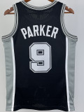 2002/2003 SA Spurs PARKER #9 Black Retro Top Quality Hot Pressing NBA Jersey
