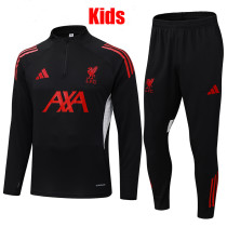 25/26 LIV Black Half Pull Kids Tracksuit  (童装、半拉链)