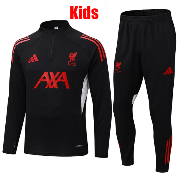25/26 LIV Black Half Pull Kids Tracksuit  (童装、半拉链)