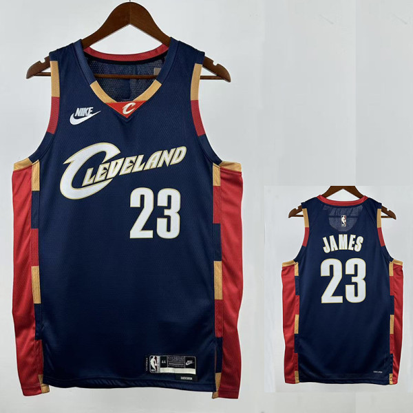 25/26 Cavaliers JAMES #23 Royal Blue Top Quality Hot Pressing Retro NBA Jersey