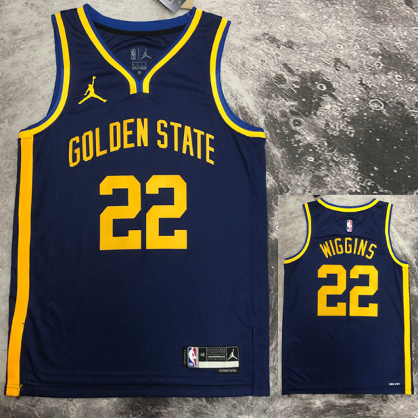 22/23 WARRIORS WIGGINS #22 Dark blue Top Quality Hot Pressing NBA Jersey (Trapeze Edition)