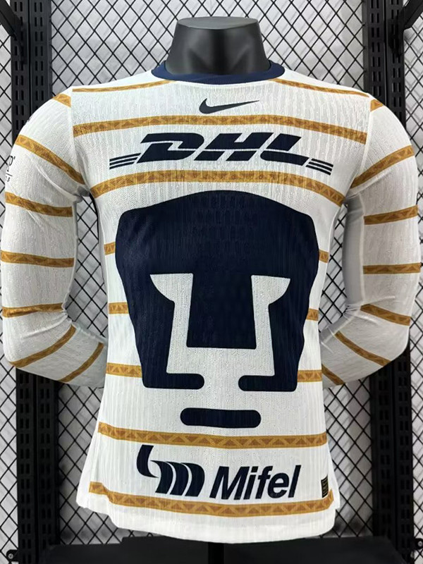 24/25 Pumas UNAM Away  Long Sleeve  Player Version Soccer Jersey