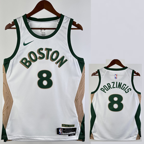 23/24 CELTICS PORZINGIS #8 White City Edition Home Top Quality Hot Pressing NBA Jersey
