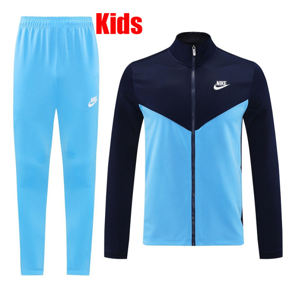 25/26 NJ Royal Blue & Sky Blue Kids Jacket Tracksuit#NJ12