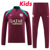 24/25  PSG Red Kids Half Pull Tracksuit  (童装、半拉链)