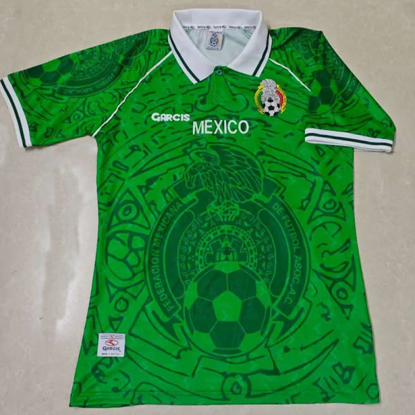 1997 Mexico Green Retro Soccer Jersey