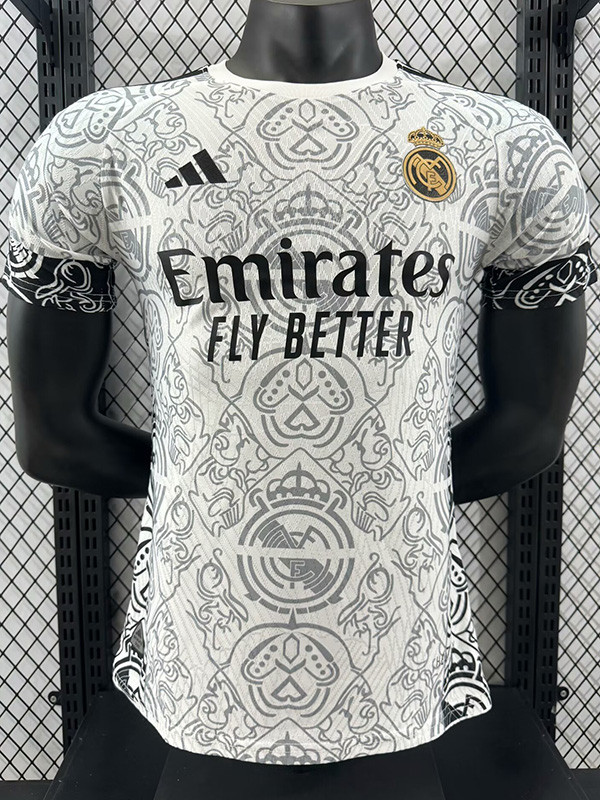 24/25 RMA white and Black patterns Special Edition Player Version Soccer Jersey