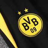 25/26 Dortmund Light Gray Inkjet Kids Half Pull Tracksuit#E25218  (半拉链)