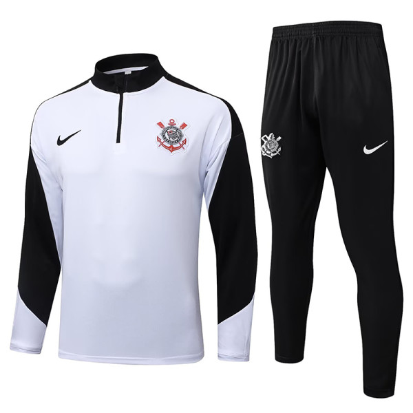 25/26 Corinthians White Half Pull Tracksuit #B2567 (半拉链)