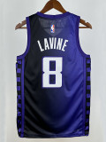 23/24 KINGS LAVINT # 8  Blue Flying Man  Top Quality Hot Pressing  Retro NBA Jersey