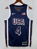 2024 Olympic Game USA CURRY # 4 Blue Basketball Jersey
