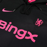 24/25 CHE Black Pink Hooded  Tracksuit