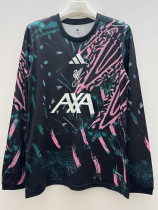25/26 LIV Black Green Long Sleeve Fans Training Shirts