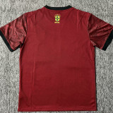 2025 Brazil Christ statue Red  Fans Soccer Jersey(灰纹）