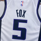 23/24 Kings FOX #5 White Top Quality Hot Pressing NBA Jersey