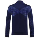 25/26 PSG Grid Pattern Royal Blue Jacket Tracksuit