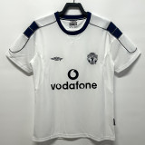 1999/2000 Man Utd White Away Retro Soccer Jersey