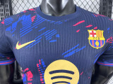 25/26 BAR  Special Edition Purple Blue Player Version Soccer Jersey(黄胸花）