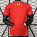 2024 F1 Formula One Ferrari #55 Red Racing Suit (圆领、55号、左肩带DX广告)