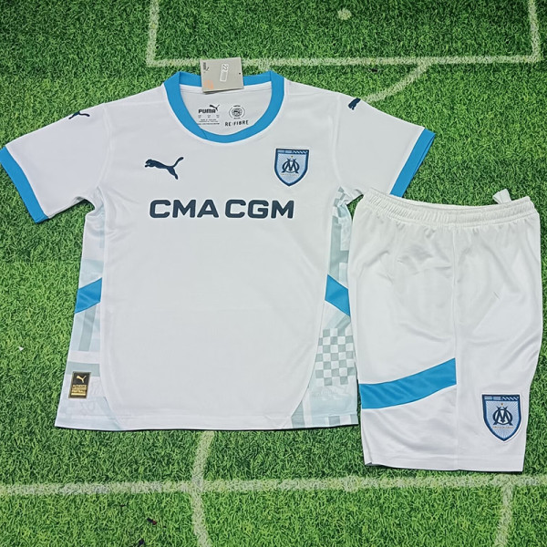 24/25 Marseille Home Kids Soccer Jersey