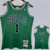 2008/2009 BULLS ROSE #1 Green Retro Top Quality Hot Pressing NBA Jersey (圆领）