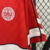 1988 Denmark Home Red  Retro  Soccer Jersey