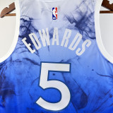 23/24 Timberwolves EDWARDS #5 Blue City Edition Top Quality Hot Pressing NBA Jersey