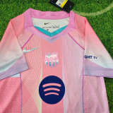 25 /26 BAR Pink Red Special Edition  Kids Soccer Jersey(蓝色胸花)