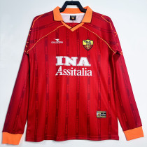 1999/2000 Roma Home Long Sleeve  Retro Soccer Jersey