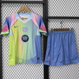 25 /26 BAR Yellow & Blue  Kids Soccer Jersey(蓝胸花02)