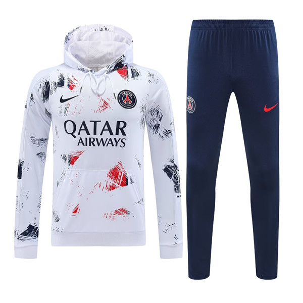 24/25 PSG White Graffiti Hooded  Tracksuit