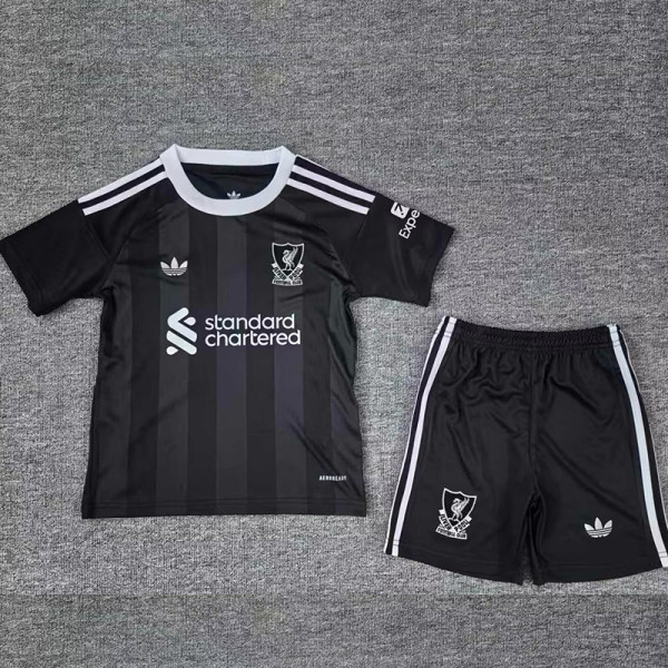 25/26 LIV Ｇoalkeeper Black Kids  Soccer Jersey