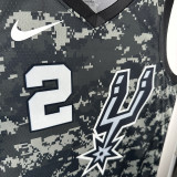 Sa Spurs LEONARD #2 Camouflage Top Quality Hot Pressing NBA Jersey