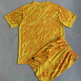 24/25 France Yellow Goalkeeper Kids Soccer Jersey