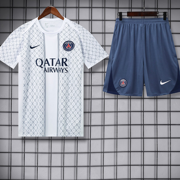 25/26 PSG Grid Tower White Training Short Suit