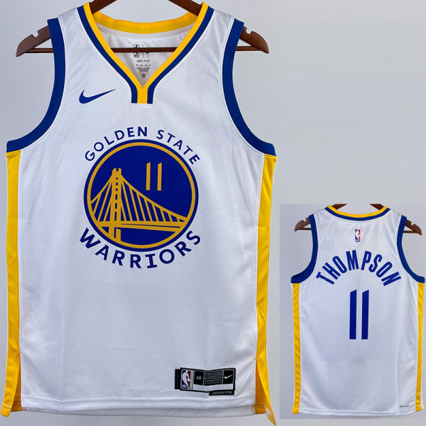 22/23 WARRIORS THOMPSON #11 White Top Quality Hot Pressing NBA Jersey (V领)