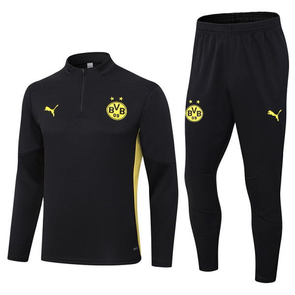 24/25 Dortmund Black Half Pull Tracksuit  (半拉链)