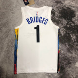 22/23 NETS BRIDGES #1 White City Edition Top Quality Hot Pressing NBA Jersey
