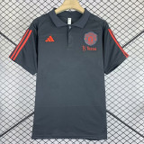 24/25  Man Utd Grey Black Polo Shirt