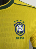 25/26 Brazil Special Edition Yellow Player Version Soccer Jersey（带五星）