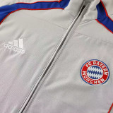 25/26 Bayern Grey White Retro Windbreaker Tracksuit