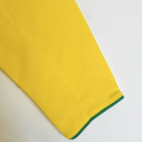 2004 Brazil Home Long Sleeve Retro Soccer Jersey