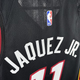 22/23 HEAT JAQUEZ JR. #11 Black Top Quality Hot Pressing NBA Jersey (V领）
