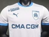 24/25 Marseille Home  Player Version Soccer Jersey(Print all Sponsor)前后广告