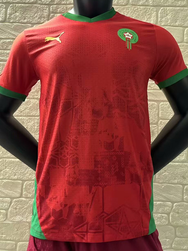 2024 Morocco Home  Player Version Soccer Jersey