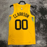22/23 JAZZ CLARKSON #00 Yellow Top Quality Hot Pressing NBA Jersey