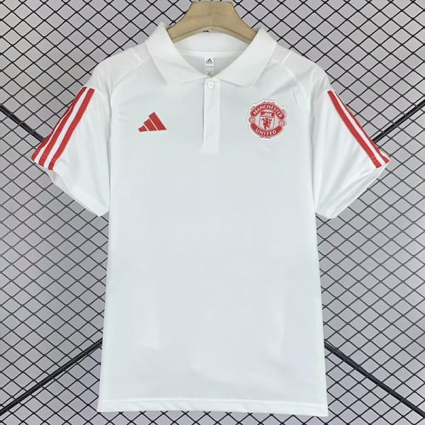24/25  Man Utd white Red Edge Polo Shirt (红边)