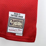 16/17 Bulls Wade Red # 3  Heat Pressed Retro NBA Jersey